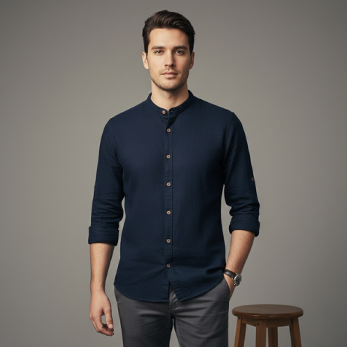 Men’s Structured Japanese Button-Up Shirt | Long Sleeve