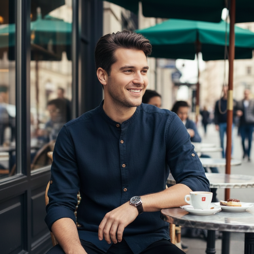 Men’s Structured Japanese Button-Up Shirt | Long Sleeve