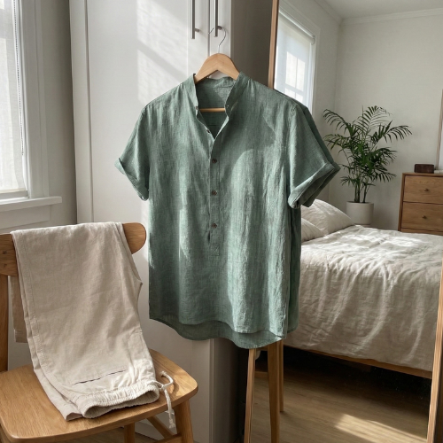 Men’s Casual Short Sleeve Shirt Set | Relaxed Fit