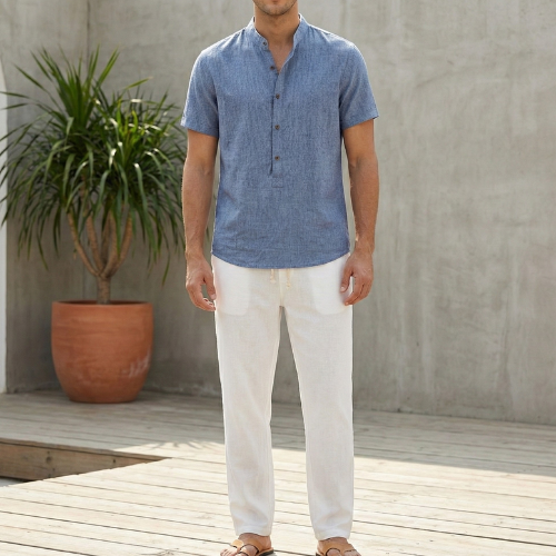Men’s Casual Short Sleeve Shirt Set | Relaxed Fit