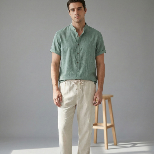 Men’s Casual Short Sleeve Shirt Set | Relaxed Fit