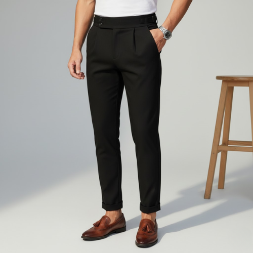 Men's Modern Pleated Ankle Trousers | Short