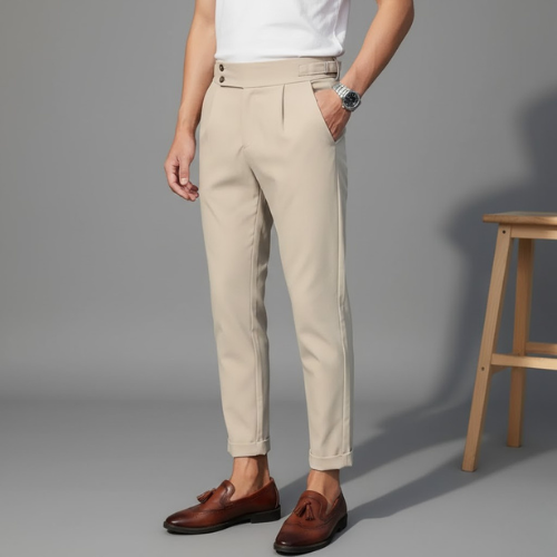 Men's Modern Pleated Ankle Trousers | Short