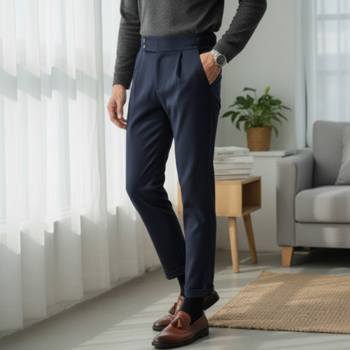 Men's Modern Pleated Ankle Trousers | Short