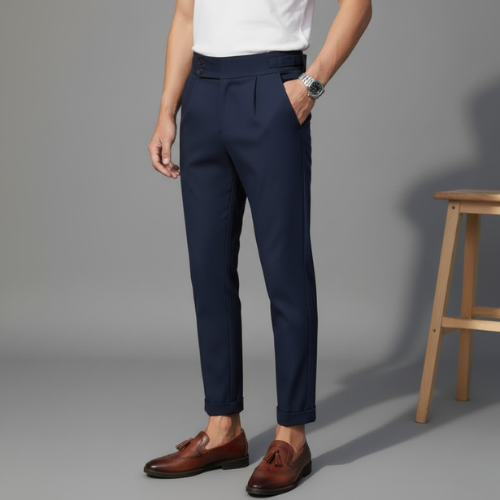 Men's Modern Pleated Ankle Trousers | Short