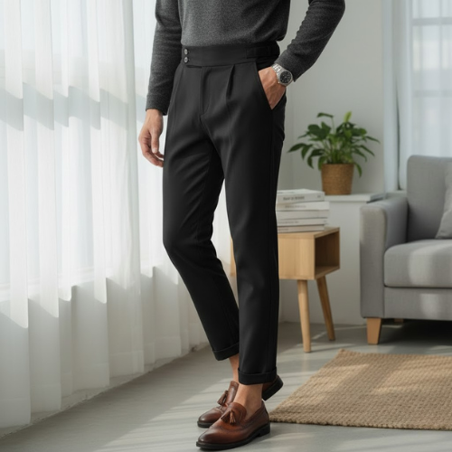 Men's Modern Pleated Ankle Trousers | Short